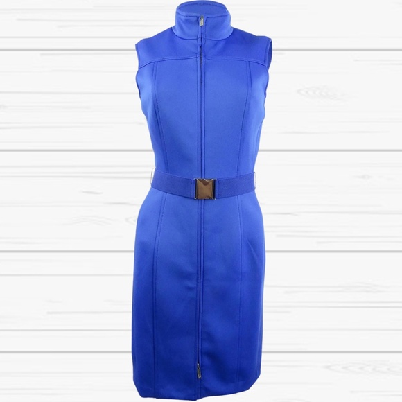 Tommy Hilfiger Royal Blue Zip Dress with Belt - Picture 2 of 7